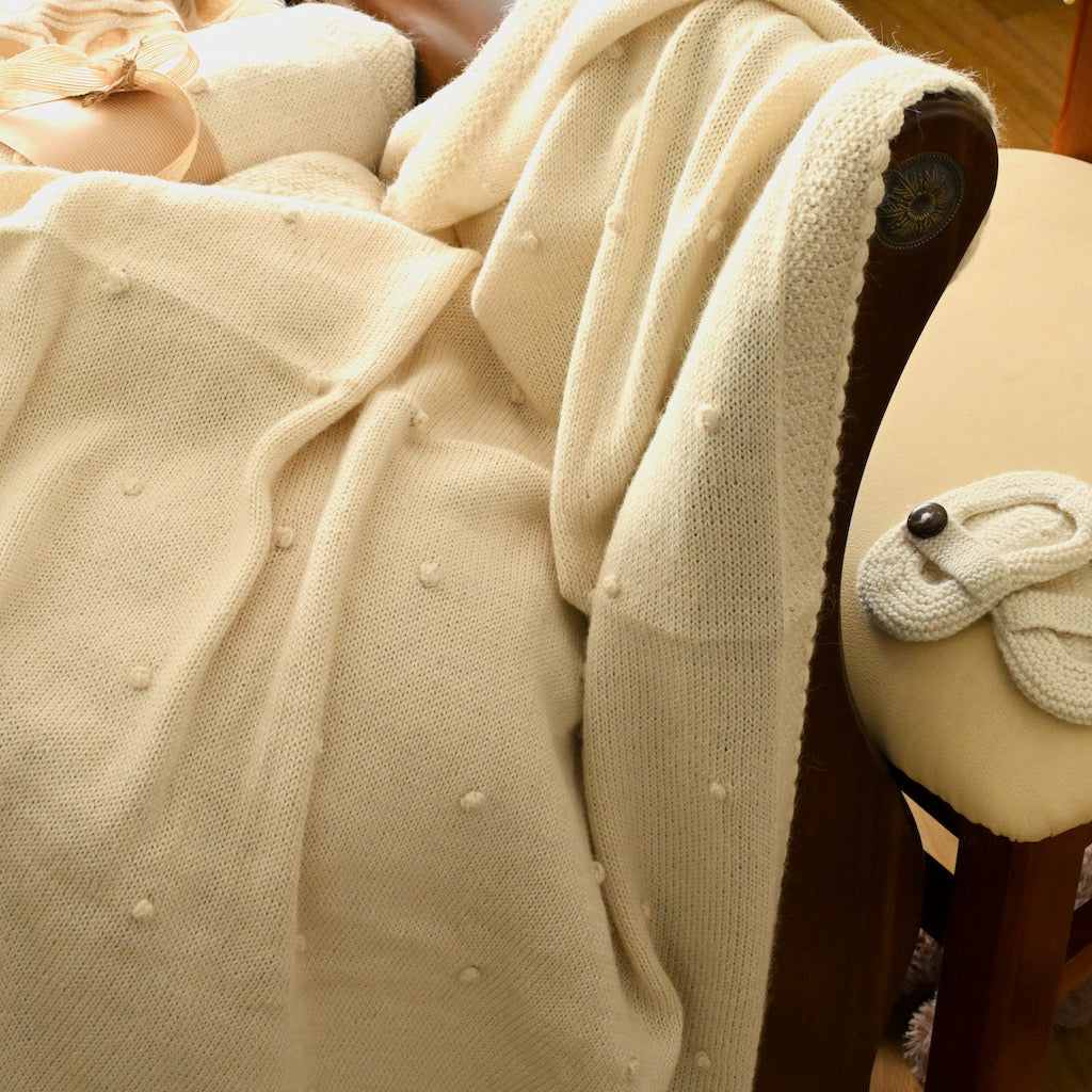 Luxurious Hand-Knitted Alpaca Wool Blanket
