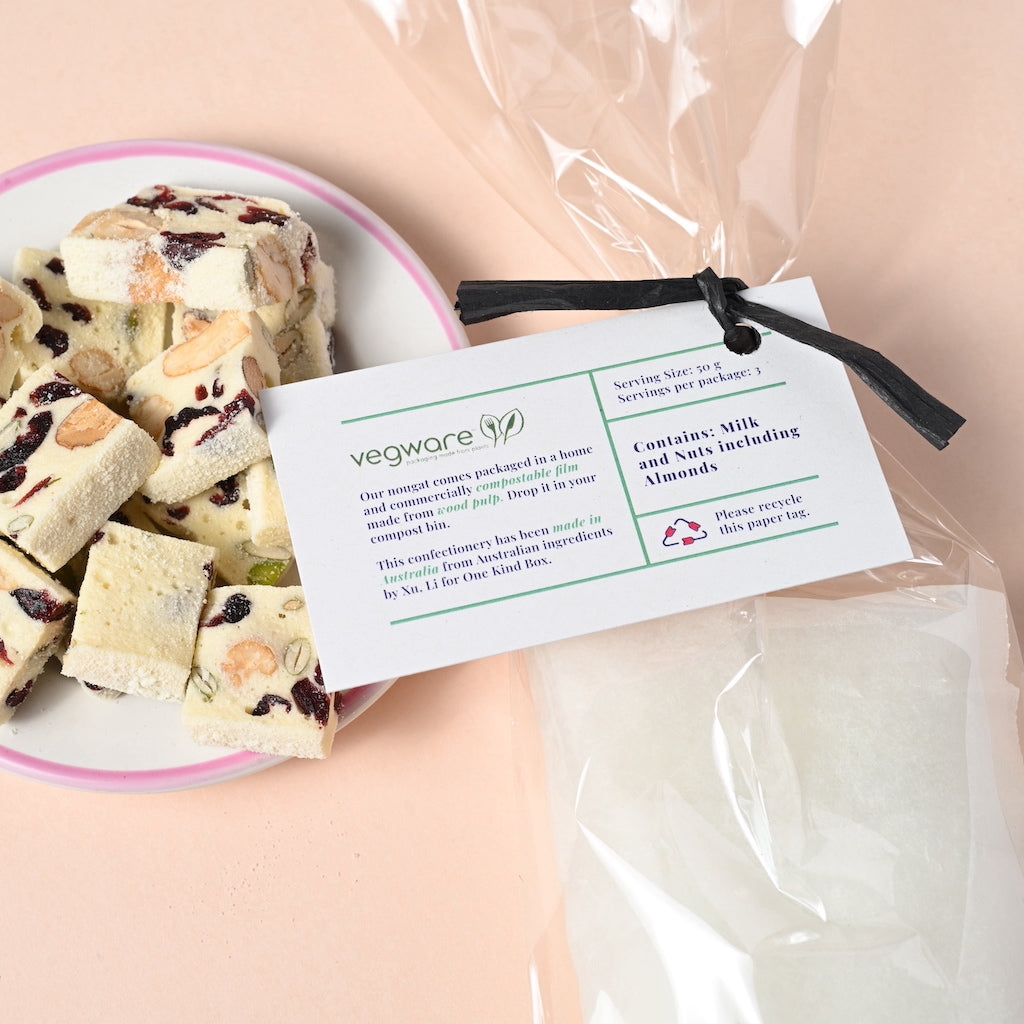 2 x Cranberry Nougat Bars in Home Compostable Films